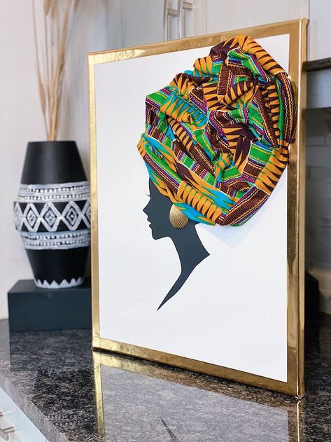 African Fabric Wall Art, 3d African Art, Ankara Home Decor Ideas, African Decoration Ideas, Diy African Wall Art, Ankara Wall Art, Fabric Room Decor, African Art Decor, African Crafts Diy