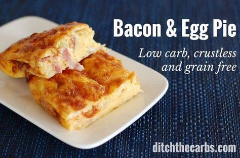 Crustless bacon and egg pie is an absolute classic. An easy recipe to whip up for a picnic, dinner, lunch or gathering. Cut into squares, triangles or fingers to enjoy this low carb keto dish. Bacon Egg Pie, Bacon And Egg Pie, Egg And Bacon Pie, Bacon Pie, Egg Pie, Low Carb Meal Prep, More Veggies, Diet Vegetarian, Bacon Egg