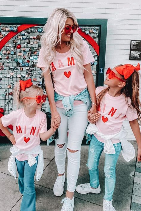 Matchy matchy! Mom And Kids, Coffee Queen, Wholesale T Shirts, Kid Styles, The Jacksons, Mommy And Me Outfits, Matching Tees, Full Of Love, Pink Tee