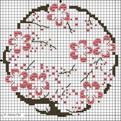 Embroidery Kawaii, Kawaii Quotes, Viking Pagan, Biscornu Cross Stitch, Tree Blossom, Animal Food, Science Nerd, Pola Kristik, Pola Sulam