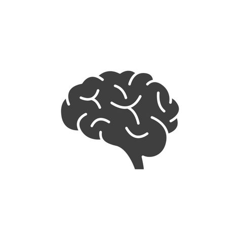 Brain Symbol, Brain Icon, The Brain, A White Background, Vector Art, White Background, Brain, Vector Free, Signs