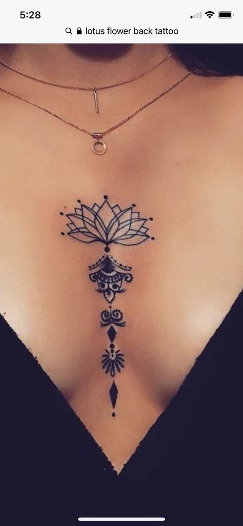 Lotus Tattoo Ideas For Women, Lotus Tattoo Ideas, Small Chest Tattoos, Lotus Tattoo Design, Chest Tattoos For Women, Leg Tattoos Women, Dope Tattoos For Women, Tattoo Ideas For Women, Sternum Tattoo