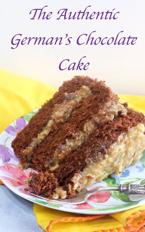 This is the Authentic German's Chocolate Cake, made from scratch with German's Baking Chocolate.  It is moist and delicious with that famous coconut pecan frosting.  Scrumptious!! #authentic #germanschocolatecake #cake #coconutpecanfrosting #chocolatecake #mycountrytable Light Chocolate Cake, Homemade German Chocolate Cake, My Country Table, German Chocolate Cake Recipe, Chocolate Cake From Scratch, Chocolate Homemade, Coconut Pecan Frosting, German Baking, Country Table