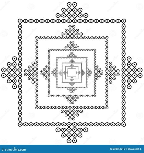 Indian Traditional Rangoli or Kolam with Border Stock Vector - Illustration of flame, creative: 220961215 Kolam Border Designs, Kolam Border, Border Illustration, Traditional Rangoli, Rangoli Borders, Rangoli Kolam, Border Designs, Black And White Background, Kolam Designs