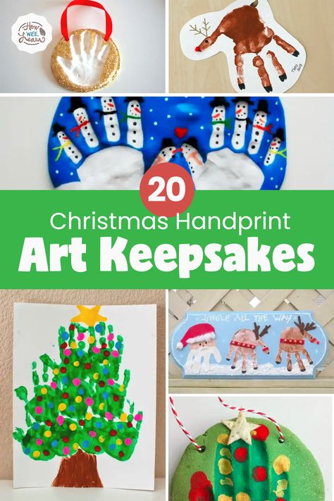 Christmas Toddler Crafts Handprint, Preschool Handprint Christmas Crafts, Diy Christmas Handprint Crafts, Christmas Card Eyfs Craft Ideas, Kids Arts And Crafts Christmas, Christmas Paint Ideas For Kids, Holiday Art For Toddlers, Prek Christmas Gift To Parents, Parent Gifts From Toddlers