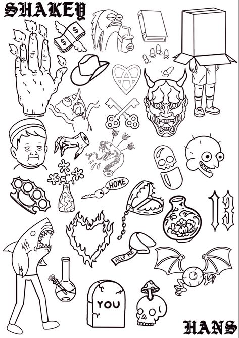 A stick and poke flash sheet of tattoos Stick And Poke Neck Tattoo, Stick Poke Ideas, Stick N Poke Stencil, Stick And Poke Tattoo Ideas Grunge, Flash Cards Tattoo, Unique Flash Tattoo Ideas, Stick And Poke Tattoo Designs, Stick And Poke Tattoo Ideas Men, Hand Poke Flash