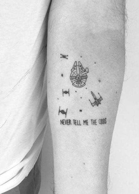 Never Tell Me The Odds, Oni Tattoo, Inspiration Tattoos, Star Wars Tattoo, Disney Tattoos, Star Tattoos, Minimal Tattoo, Piercing Tattoo, Get A Tattoo