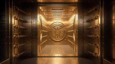 Vault Golden Door Of An Inside Bank#pikbest#Backgrounds#Homepage Bank Vault Aesthetic, Vault Aesthetic, Bank Vault Door, Finance Aesthetic, Bank Background, Gold Vault, Shadow Side, Bank Vault, Bank Safe