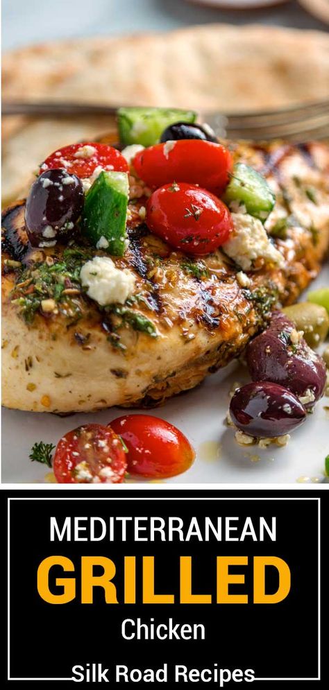 Mediterranean Diet Grilling Recipes, Greek Salad Chicken, Grilled Protein, Mediterranean Marinated Chicken, Grilled Mediterranean Recipes, Mediterranean Grill Recipes, Mediterranean Chicken Tacos, Mediterranean Bbq Chicken, Meditterean Chicken Recipes