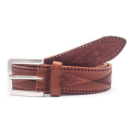 Wallace Leather Belt // Tan (34" Waist) Belt Design, Perforated Leather, Leather Belts, Men's Accessories, Modern Man, Mens Belts, Leather Working, Leather Craft, Gift Bags