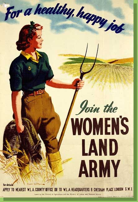 Happy Job, Women's Land Army, Wwii Propaganda, Army Recruitment, Ww2 Posters, Wwii Posters, Army Poster, Recruitment Poster, Land Girls