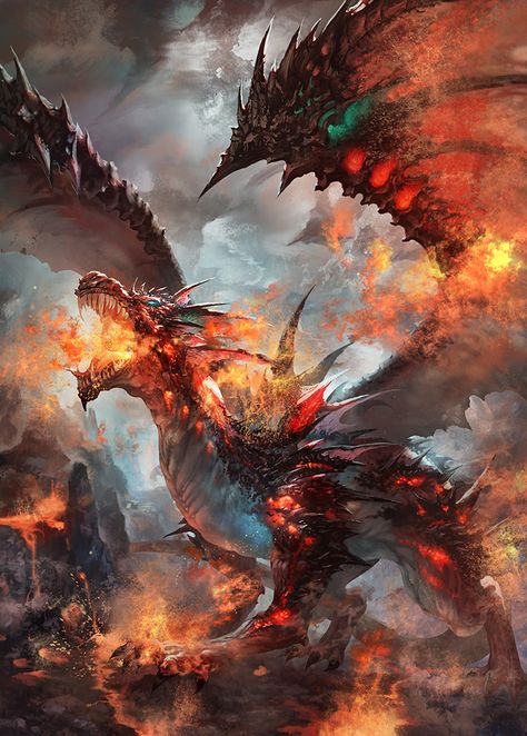 antilous... - Kai Fine Art Flaming Dragon, Creature Fantasy, Fire Breathing Dragon, Fire Breathing, Cool Dragons, Dragon Pictures, Fantasy Monster, Dragon Artwork, Fire Dragon