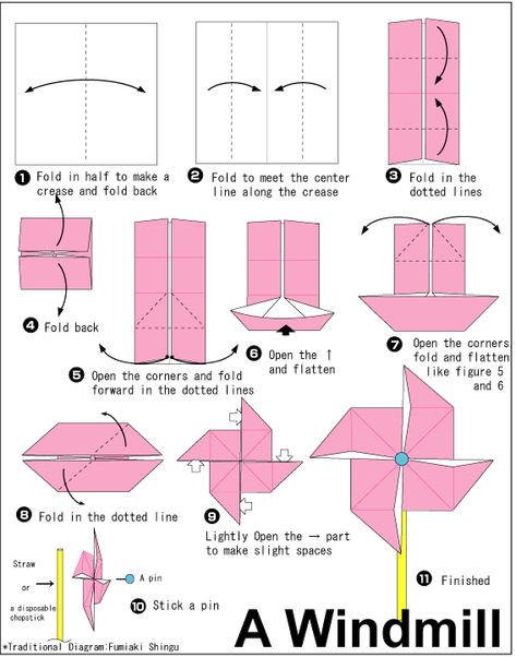 Learn  with this easy-to-follow tutorial. This beautiful craft is perfect for beginners and kids of all ages. It makes a great gift for Valentine's Day or any other occasion.

Materials:

 Origami paper (red, pink, or yellow)
 Scissors

Instructions:

1. Fold the paper in half lengthwise.
2. Unfold the paper and fold in half crosswise.
3. Unfold the paper and fold each corner in to meet the center crease.
4. Fold the paper in Paper Windmill, Origami Yoda, Origami Star Box, Wind Mill, Origami Bookmark, Origami For Beginners, Origami Dragon, Origami Fish, Windmill Design