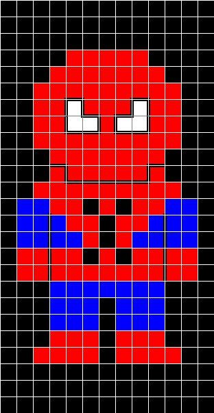 Spider Man Granny Square, Spider Man Crochet Blanket Free Pattern, Spiderman Granny Square Blanket, Star Wars Granny Square Blanket, 8 Bit Crochet, Granny Square Character Blanket, Pixel Blanket, Crochet Lego, Crochet For Dummies