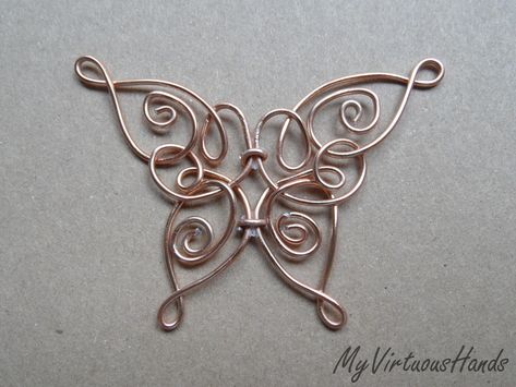 Celtic Butterfly, Art Fil, Bijoux Fil Aluminium, Wire Jewelry Designs, Diy Wire Jewelry, Wire Work Jewelry, Wire Pendant, Handmade Wire Jewelry, Work Jewelry