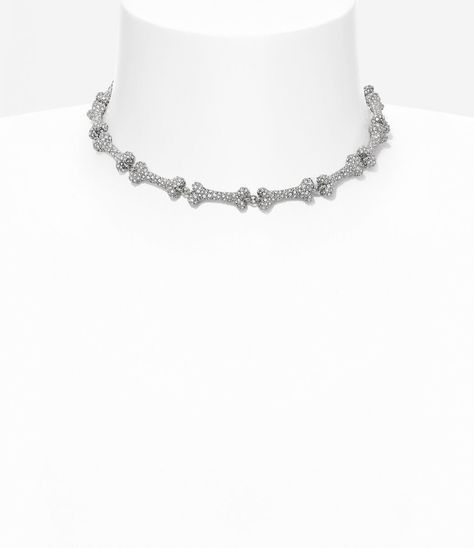 Silver Vivienne Westwood, Bone Necklace, White Necklace, Vivienne Westwood, Chain Lengths, Bones, Cubic Zirconia, Silver Tone, Jewelry Accessories