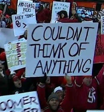 Perfect. | The 14 Funniest Signs From College GameDay Football Game Signs, College Gameday Signs, School Spirit Posters, Basketball Signs, Hockey Posters, Baseball Signs, Football Signs, Basketball Posters, Baseball Humor