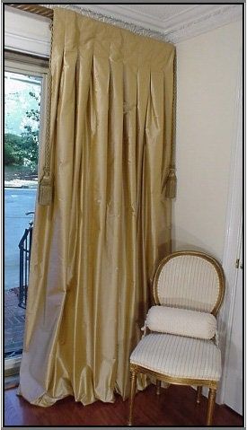 SPRING SALE! Silk Taffeta "Gold" French or Inverted Box Pleated Draperies Lined in Cotton and Interlined in Cotton Flannel by SumptuousSilkStore on Etsy Drapes Bedroom, Town And Country Magazine, French Pleat, Pleated Drapery, Bedroom Drapes, Drapery Panels, Silk Taffeta, Naples Fl, Gold Silk