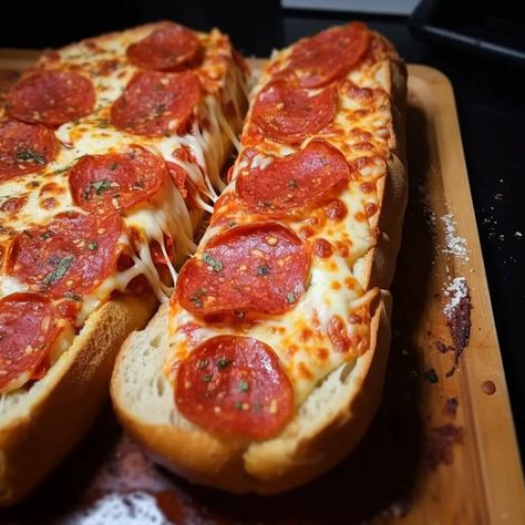 Pepperoni Garlic Bread - Life with Susan Deep Fried Lobster, Awesome Sandwiches, Cranberry Loaf, Tomato Sauces, Frozen Garlic Bread, Fried Lobster, Garlic Pizza, Homemade Egg Noodles, Meat Casserole