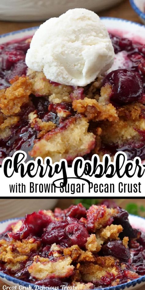 Fresh Cherry Cobbler Recipe, Homemade Easy Recipes, Fresh Cherry Cobbler, Easy Cherry Cobbler, Tart Cherries Recipes, Crumble Recipes, Cherry Cobbler Recipe, Cobbler Crust, Cobbler Recipes Easy