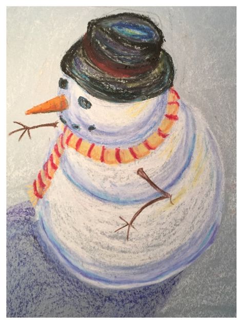 Snowman Perspective Drawing Snowmen At Night, Holiday Art Projects, Winter Art Lesson, Christmas Art Projects, Winter Art Projects, 6th Grade Art, Classroom Art Projects, Want To Draw, Perspective Art