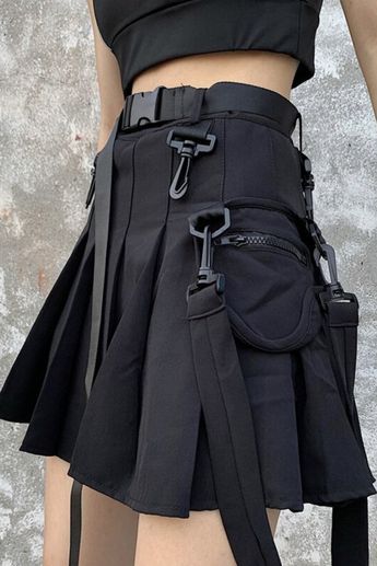 Girl Techwear, Womens Techwear, Techwear Women, Harajuku Grunge, Grunge Skirt, Techwear Outfits, Techwear Fashion, Y2k Harajuku, Cyberpunk Fashion