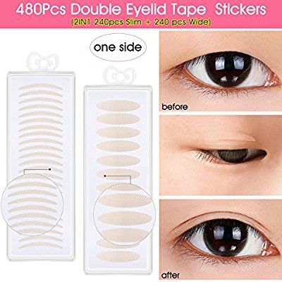 Amazon.com : 480PCS Breathable Single Side Fiber Double Eyelid Tape Paste Stickers Medical Grade Latex Free Eyelid Lift Tapes Perfect for Hooded, Droopy or Mono-eyelids, 240PCS Slim + 240PCS Wide : Beauty Lift Eyelids, Makeup For Droopy Eyelids, Mono Eyelid, Droopy Eyelids, Eyelid Lift, Double Eyelid Tape, Aging Beauty, Eyelid Tape, Makeup Hacks Tutorials