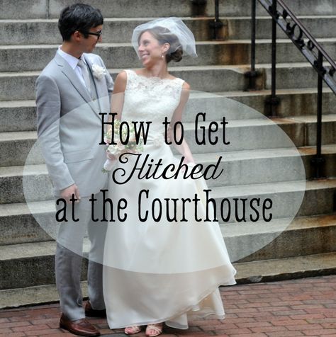 The lowdown on everything you need to get courthouse-hitched in class! Married At The Courthouse, Courthouse Wedding Dress, Getting Hitched, Questions To Ask Your Boyfriend, Best Wedding Hairstyles, City Hall Wedding, Courthouse Wedding, Civil Ceremony, Second Weddings