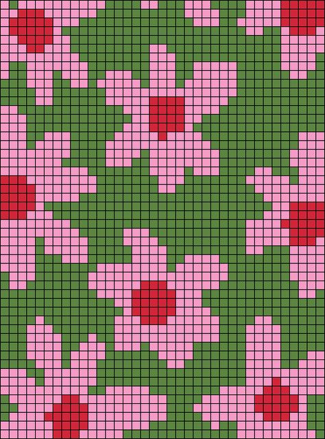 Small Pixel Pattern, Cross Stitch Grid Patterns, Flowers Alpha Pattern, Flowers Pixel Art, Flower Cross Stitch Pattern, Pixel Flower Pattern, Pixel Flower, Flower Alpha Pattern, Flower Pixel Art