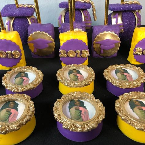 Prom Treats, Grad Treats, Lsu Graduation, Planning 2024, Graduation Cake Designs, Graduation Party Desserts, Graduation Treats, Graduation Desserts, Treat Table