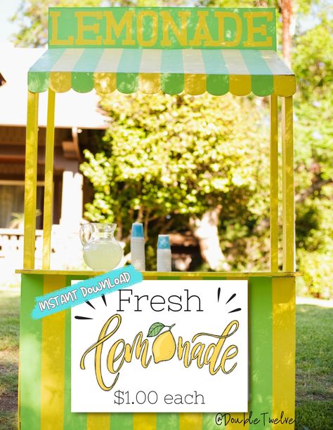 Food Truck Sign, Cute Lemonade Stand, Vender Booth, Booth Signage, Kids Lemonade Stands, Lemonade Stand Sign, Kids Lemonade, Diy Lemonade, Lemonade Sign