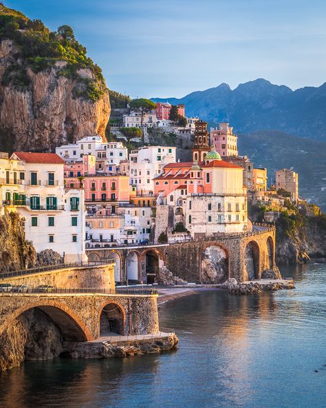 The beautiful Amalfi Coast in Italy Amalfi Italy, Best City, Amalfi Coast Italy, Morning View, Places In Europe, Glass Print, The Amalfi Coast, Beautiful Places To Travel, Sorrento