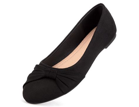 MaxMuxun Black Soft Leather Insole Bow Knot Ballet Ballerina Dolly Shoes Pumps Women Flats with Bowtie Velvet Shoe for Women Size 5 UK / 38 EU Fits With Leggings, Dolly Shoes, Dressy Flats, Simple Shoes, Ankle Strap Shoes, Womens Ballet Flats, Ballet Pumps, Comfortable Flats, Pump Dress