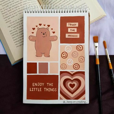 Brown Beige Aesthetic, Whimsical Art Journal, Easy Canvas Art, Abstract Art Painting Diy, Easy Doodle Art, Diary Ideas, Easy Doodles Drawings, Cute Doodles Drawings, Small Canvas Art