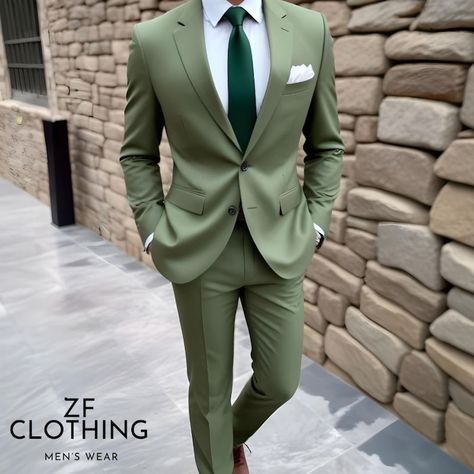 Green Coat Pant For Men, Coat Pant For Men Wedding, Coat Pant For Men Suits Wedding, Coat Pant For Men, Suits Green, Wedding Suit Styles, Groom Suits, Pant Design, Dinner Suit