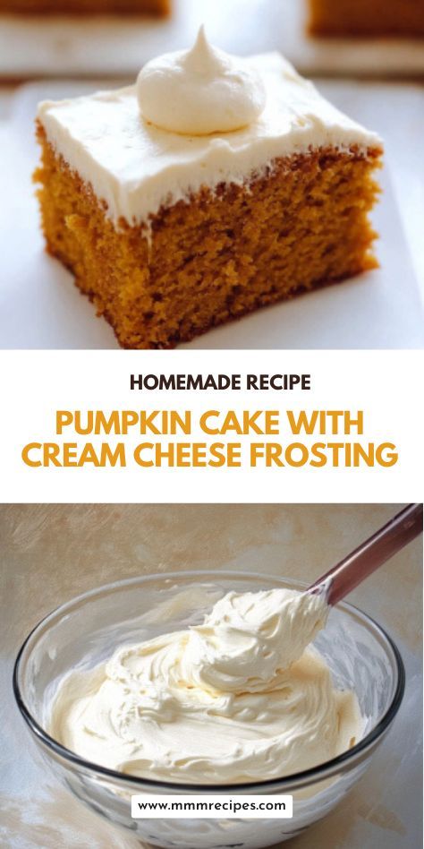 Looking for a dessert that’s sure to impress? This Pumpkin Cake with Cream Cheese Frosting combines soft, spiced pumpkin cake with a creamy, tangy frosting for the ultimate fall treat. Perfect for Thanksgiving or any seasonal gathering, this cake is easy to make and absolutely irresistible. Save this recipe for a crowd-pleasing dessert! Pumpkin Cake With Cream Cheese, Cream Cheese Frosting Cake, Cake With Cream Cheese Frosting, Cheese Pumpkin, Cream Cheese Frosting Recipe, Thanksgiving Food Desserts, Pumpkin Cream Cheeses, Pumpkin Recipes Dessert, Spiced Pumpkin