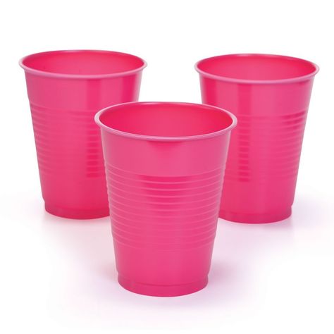 Hot Pink Plastic Plastic Tumblers Hot Pink Birthday Decorations, Pink Birthday Decorations, Party Utensils, Hot Pink Birthday, Pink Party Supplies, Plastic Party Cups, Hot Pink Weddings, Watermelon Birthday, Pink Cups