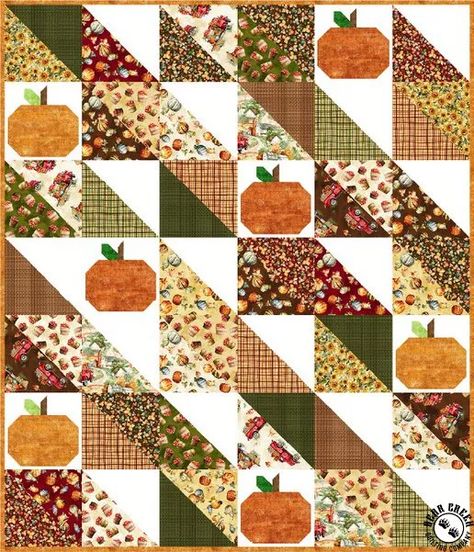 Pumpkin Quilt Pattern, Pumpkin Quilt, Halloween Quilt Patterns, Fall Quilt Patterns, Fall Quilt, Harvest Farm, Table Topper Patterns, Farm Quilt, Halloween Sewing