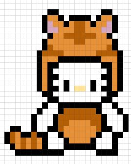 Easy and really fun to make! Pixlr Art, Cat Suit, Art Pixel, Paper Things, Kitty Art, Hello Kitty Art, Perler Beads Designs, Sanrio Kuromi, Bead Designs