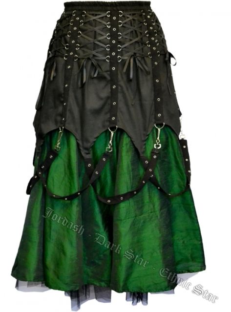 Green Goth, Narcissa Malfoy, Plus Size Gothic, Gothic Skirt, Green Corset, Gothic Skirts, Black White Outfit, Steampunk Corset, Star Black