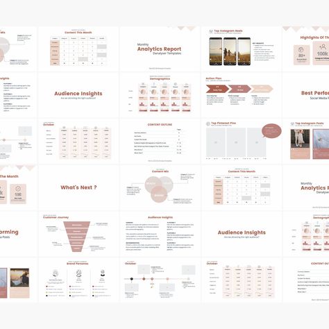 Improvised Social Media Monthly Client Analytics Report This Pinkish Canva Presentation Template is designed for social media managers and you’ll be amazed by the infographics, charts and content prompts included to WOW your clients in the next meeting! Cost nothing to check it out and even you are not ready to purchase now, you can always take inspiration from there and improve your existing deck ! 😊 Social Media Metrics Report, Social Media Reporting Template, Social Media Monthly Report, Market Report Design, Social Media Report Design, Social Media Strategy Presentation, Target Audience Infographic, Social Media Analytics Report, Social Media Report Template