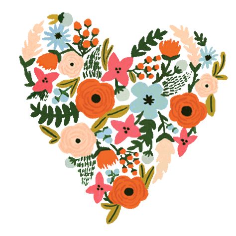 Heart Love Sticker by Rifle Paper Co. for iOS & Android | GIPHY Painted Hallway, Image Painting, Pola Sulam, Paint Types, Arte Sketchbook, Pay It Forward, Mini Paintings, Diy Frame, Flower Heart