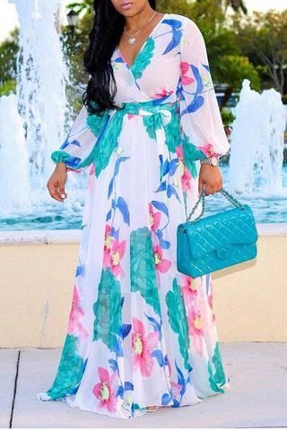 Afrikaanse Mode, Floor Length Dress, Chiffon Fashion, Perfect Prom Dress, Latest African Fashion Dresses, Chiffon Long Sleeve, Chiffon Maxi Dress, Trend Fashion, Plus Size Maxi Dresses