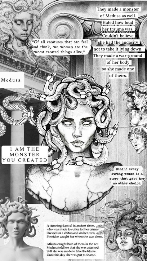 Medusa Greek Mythology Aesthetic, Medusa History Greek Mythology, Medusa Mythology Art, Medusa Iphone Wallpaper, Medusa Revenge Tattoo, Medusa Captions, Medusa Painting Greek Mythology, Demeter Tattoo Goddesses, Medusa Astethic Wallpaper