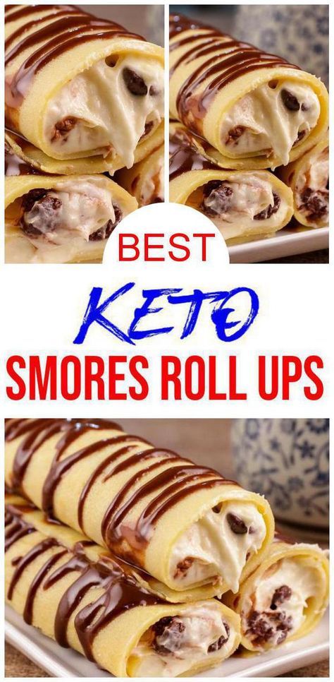 Keto Smores, Roll Ups Recipes, Sugar Free Baking, Postre Keto, Desserts Healthy, Low Carb Sweets, Keto Sweets, Keto Ideas, Marshmallow Fluff