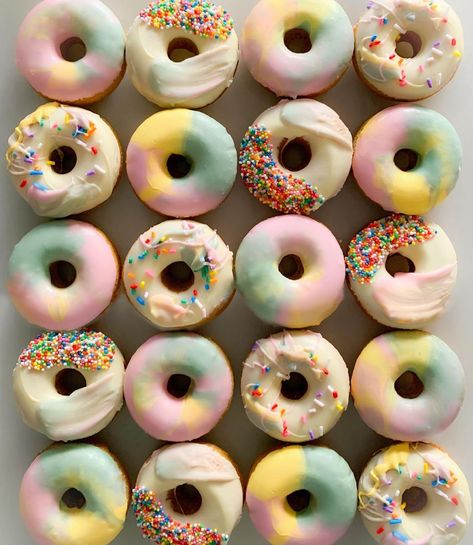 Donut Art, Donut Day, Groovy Birthday, Mini Donuts, Pastel Rainbow, 1st Birthday Party, 1st Birthday Parties, Donuts, 1st Birthday