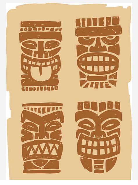 Tiki Masks, Tiki Tattoo, Tiki Faces, Tiki Head, Tiki Tiki, Polynesian Art, Tiki Lounge, Pole Art, Tiki Art