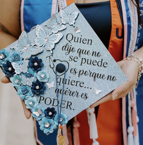 Graduation Cap In Spanish, Msw Graduation, Teacher Graduation Cap, Graduation Hairstyles With Cap, Nurse Graduation Cap, Grad Cap Decorated, Graduation Cap Decoration Diy, Custom Graduation Caps, Diy Graduation Gifts