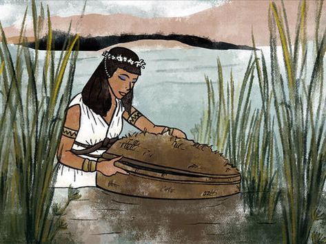 THE BIRTH OF MOSES Exodus 2:1-10 Baby Moses is found in a basket floating on the River Nile by Pharaoh's daughter. Moses Exodus, Sunday School Object Lessons, River Nile, Children's Church Crafts, Baby Moses, Bible School Crafts, Bible Characters, Bible Pictures, Church Crafts