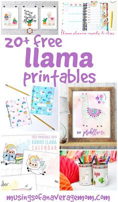 Llama Decor, Llama Christmas, Pencil Holders, Llama Birthday, Printables For Kids, Free Printable Art, Valentines Printables Free, Classroom Theme, Weekly Planner Printable